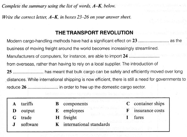 IELTS Reading - Dạng c&acirc;u hỏi Summary Completion