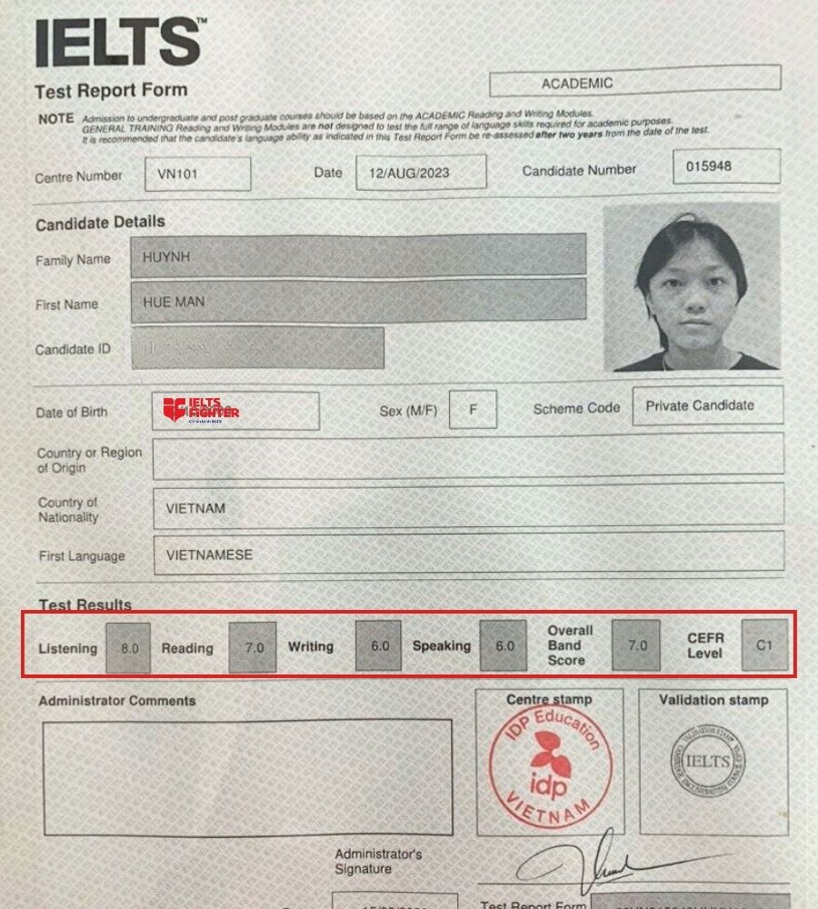 Huệ Mẫn - học viên khoá học online đạt 7.0 IELTS