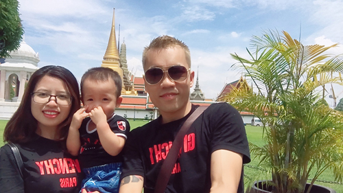 Gia đình nhỏ hạnh phúc của cô giáo Nguyễn Thị Hà.