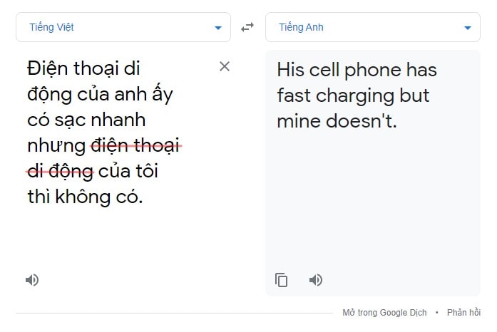 Ví dụ đại từ sở hữu