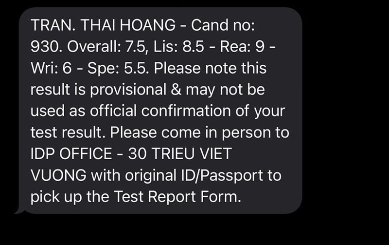thái hoàng 7.0 IELTS
