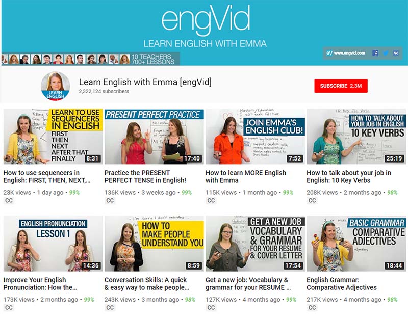 9 k&ecirc;nh youtube học IELTS hay -  Learn English with Emma [engVid]