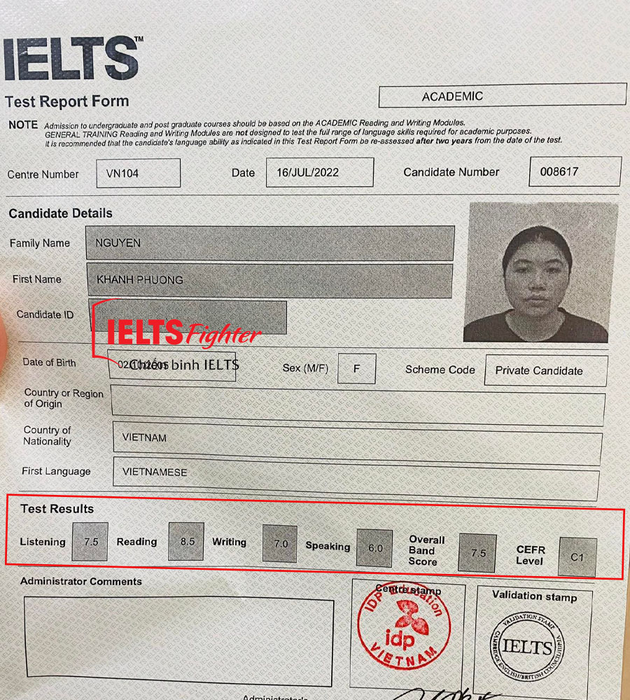 khánh phương 7.5 ielts