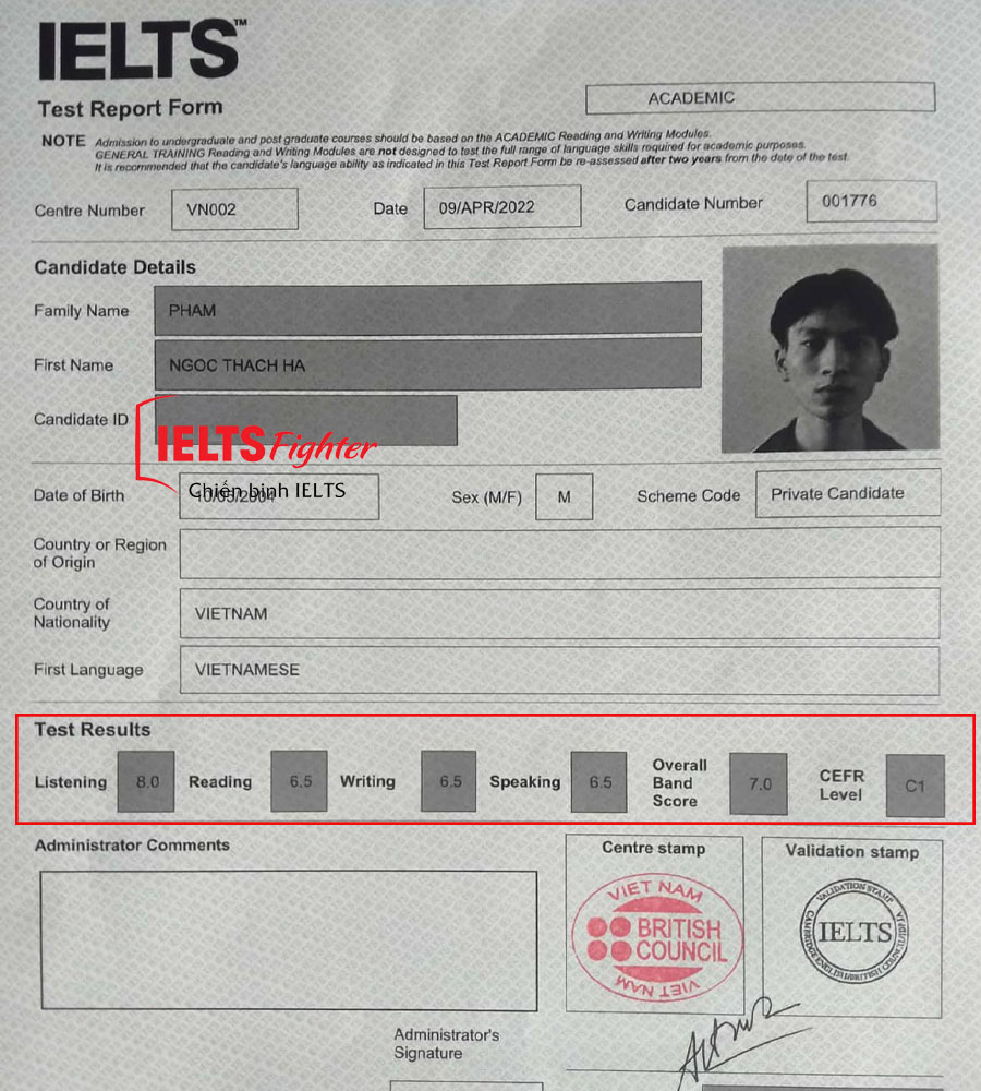 Ngọc Hà 7.0 IELTS
