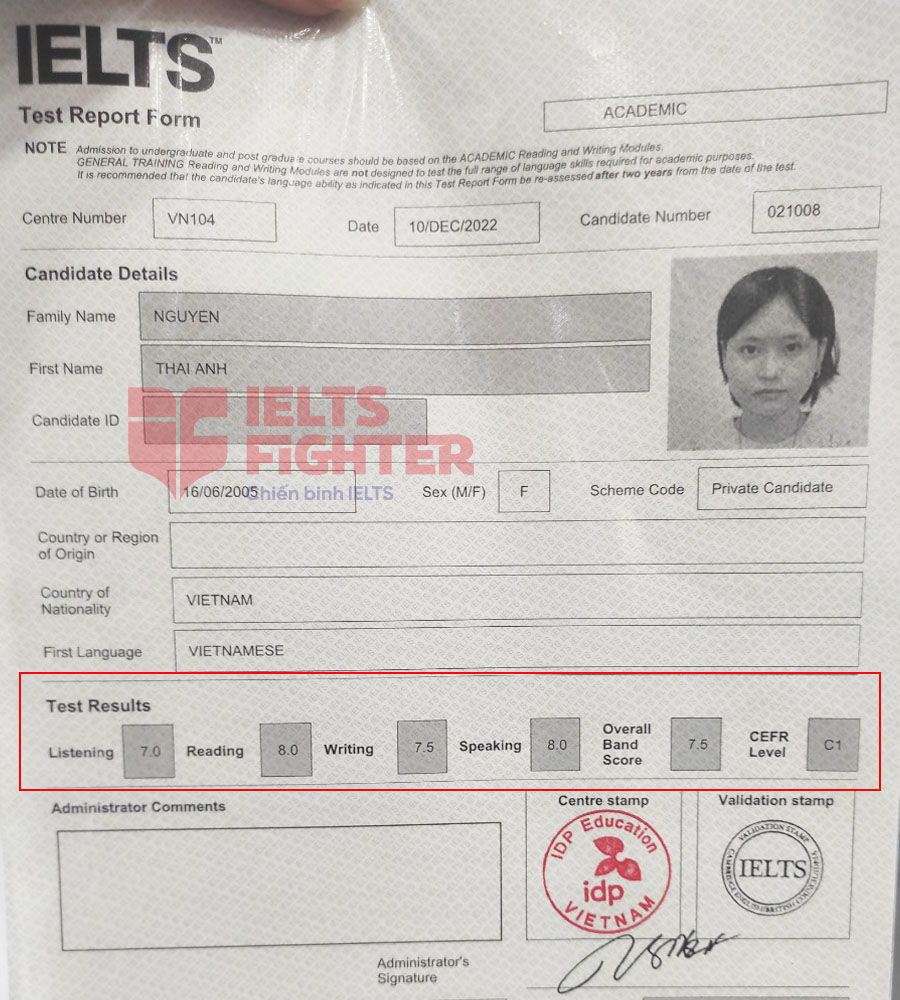 thái anh 7.5 ielts - 2
