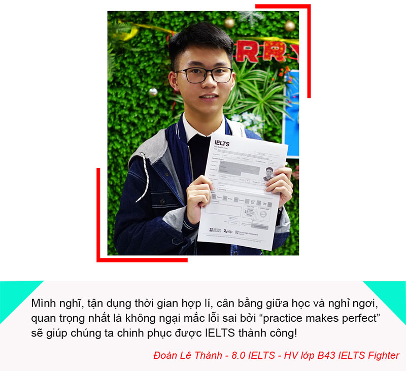 Học viên Đoàn Lê Thành - 8.0 IELTS