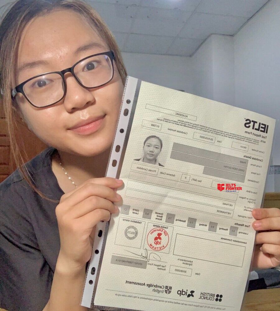 Lần đầu đạt 8.0 của Diễm Quỳnh - học viên IF NTMK