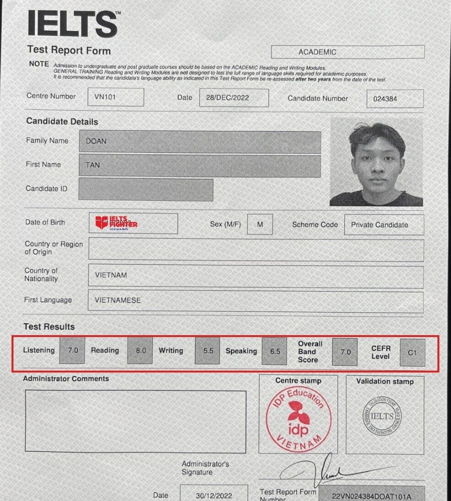 Học viên IF Điện Biên Phủ "cán đích" 7.0 IELTS