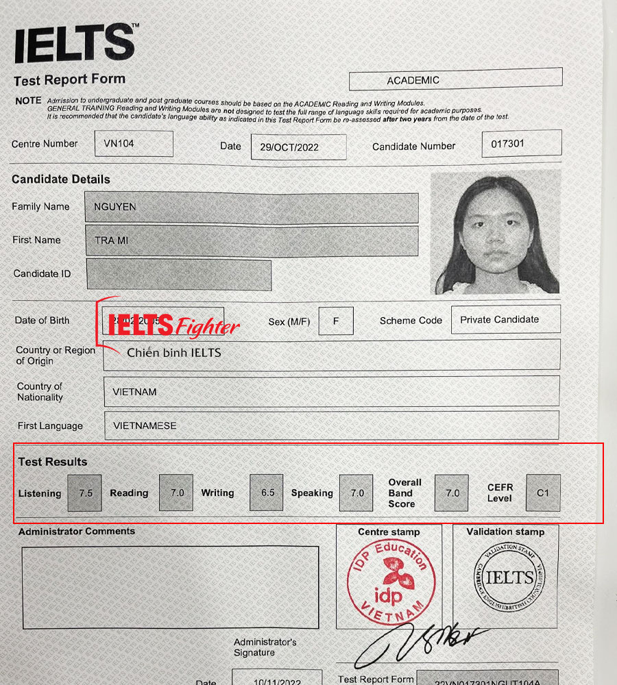 trà mi 7.0 IELTS - 2